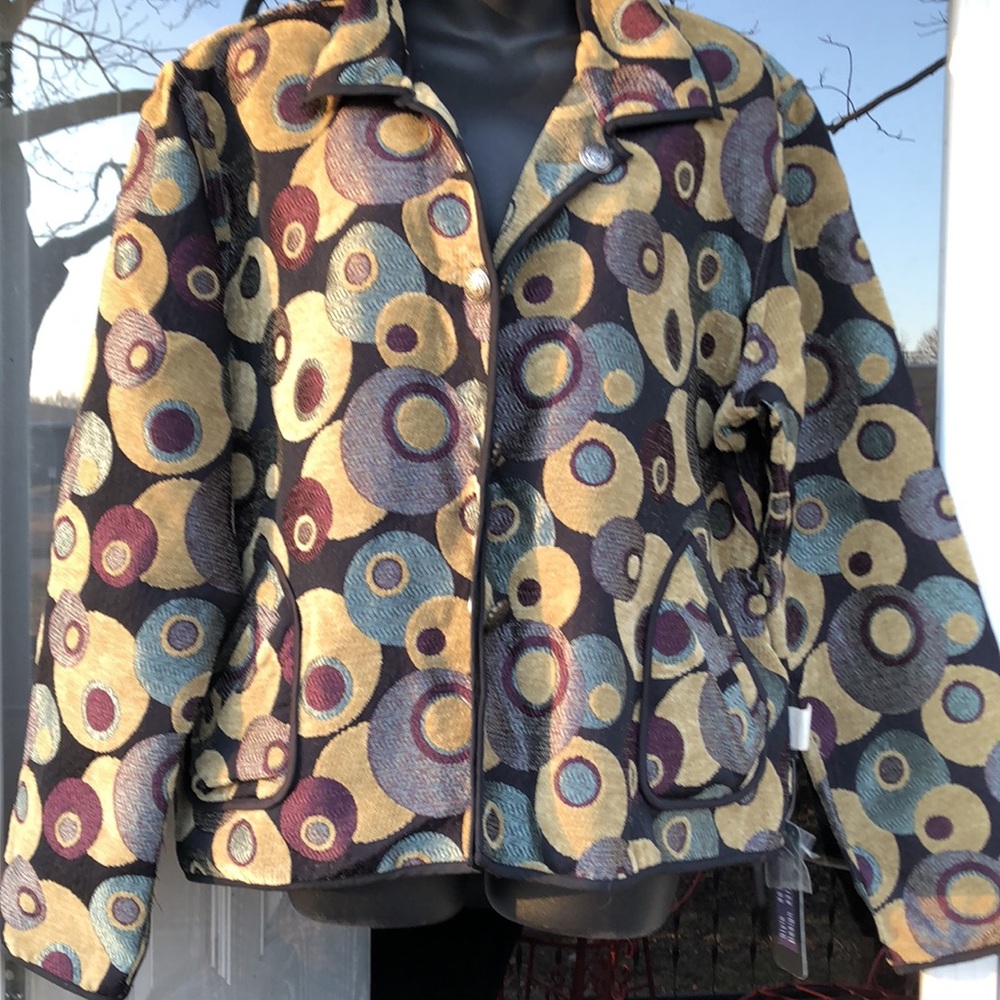 New Retro Women's+ Purple Green Reversible Fashion Jacket